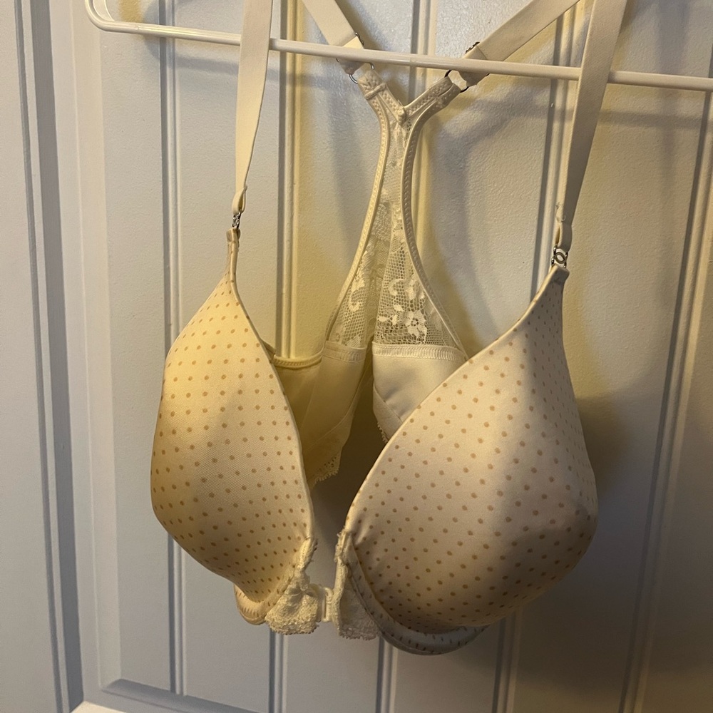 Cream Polka Dot Bra